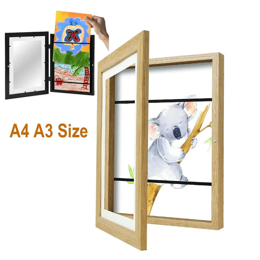 A3 A4 Children Art Frames Magnetic Front Open